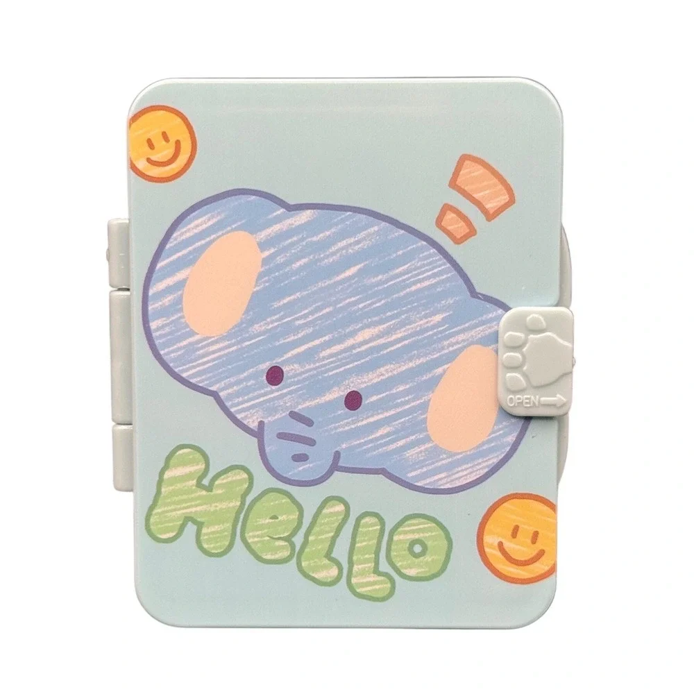 Blue Elephant Hello Smiley Face‎ Folding Compact Mirror and Hair Comb Set Kids